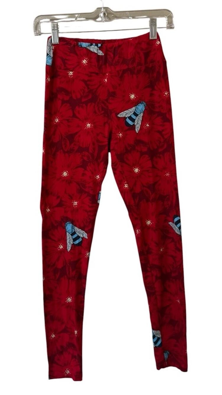 LulaRoe Women Size OS Bumblebee Summer Spring Leggings Stretch Soft Teacher